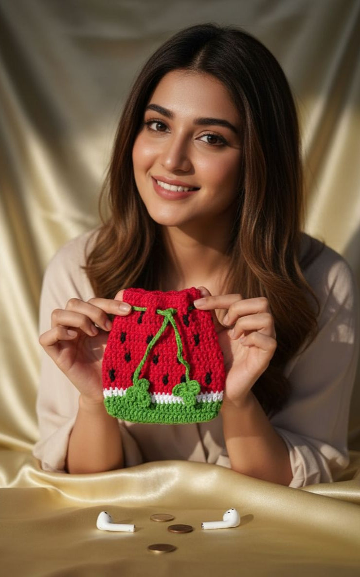 Handmade Crochet Coin Purse & AirPods Bag β Unique Boho Accessory | Bunai By Shirin